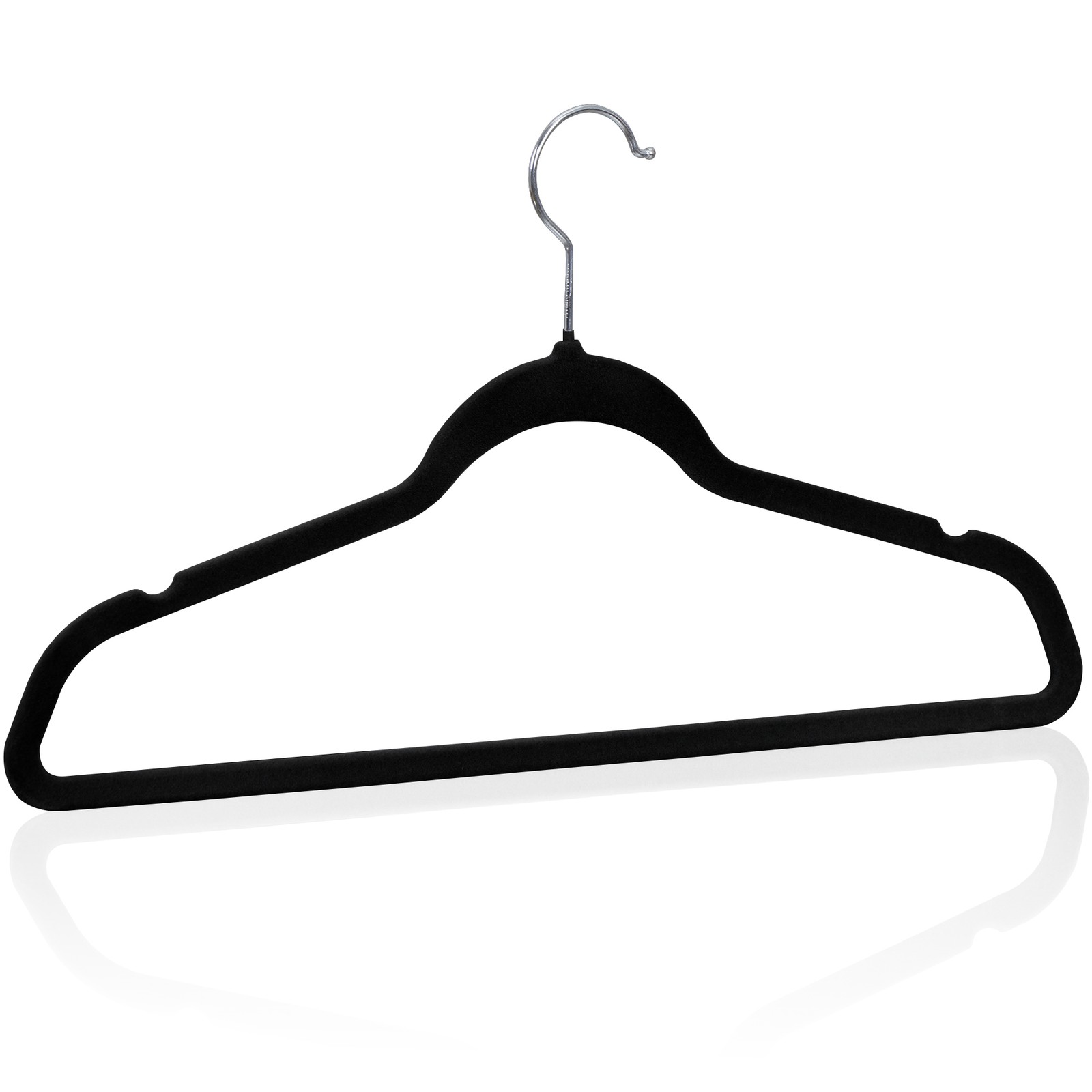 100 Pack Velvet Hangers Flocked Non-Slip Clothes Hangers 360° Swivel Hook Black