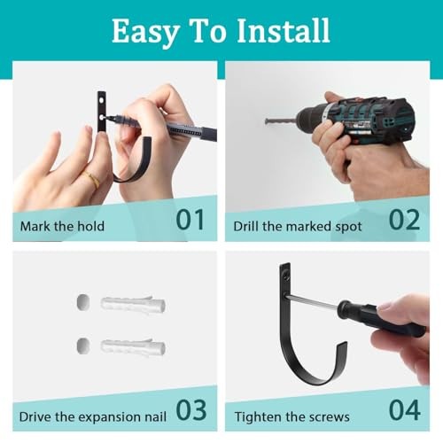 Wall Hooks for Hanging, Heavy Duty Metal Coat Hooks Wall Mounted, No 6 Pack