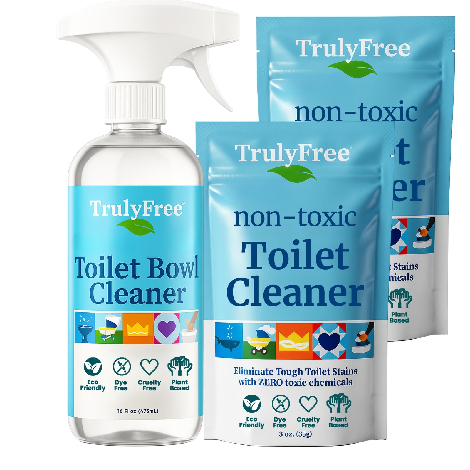 Truly Free Toilet Bowl Cleaner – Heavy-Duty Stain Remover – Septic Safe, Plan…