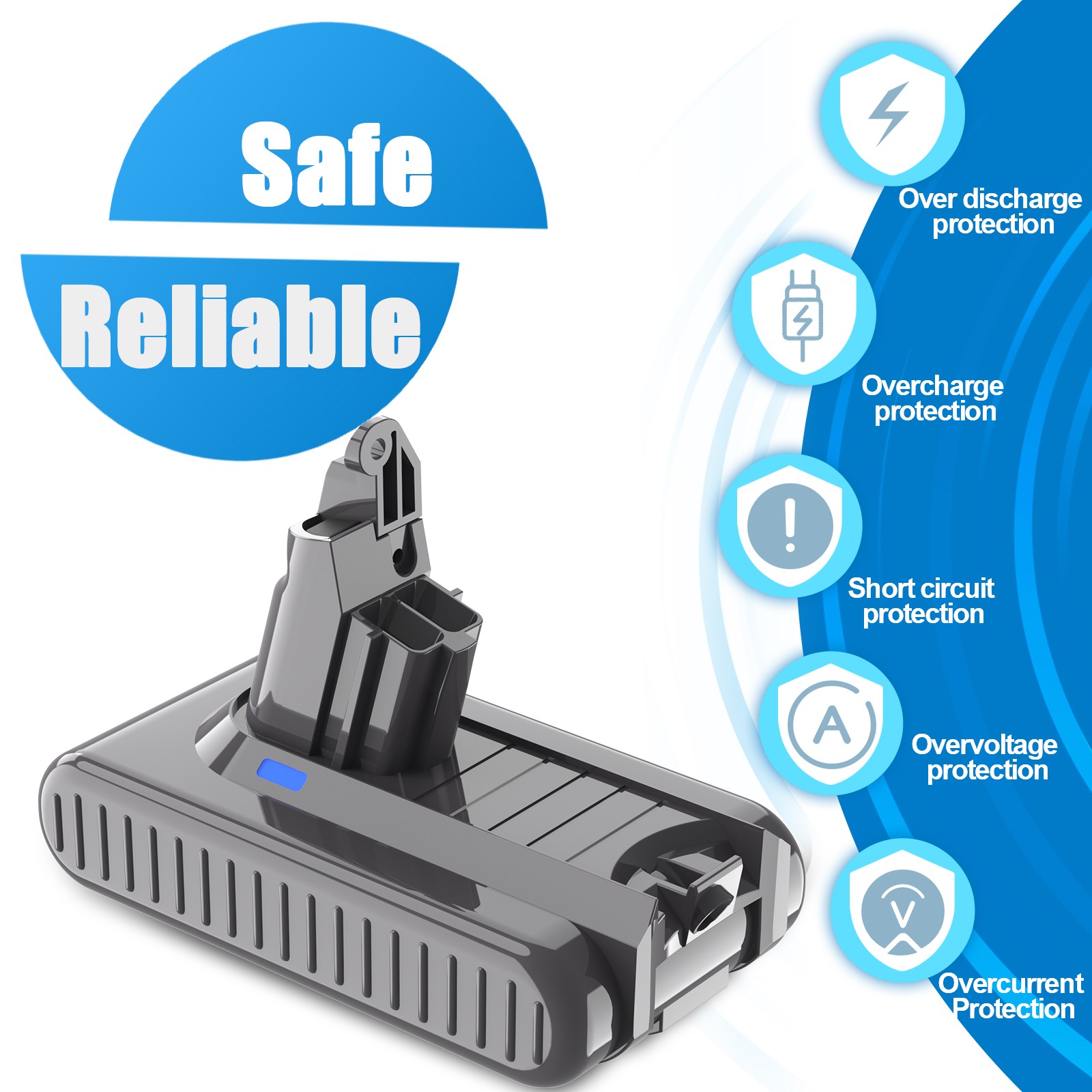 9500mAh Battery For Dyson V6 Animal DC58 DC59 DC62 DC74 DC72 SV03 SV09 Replace