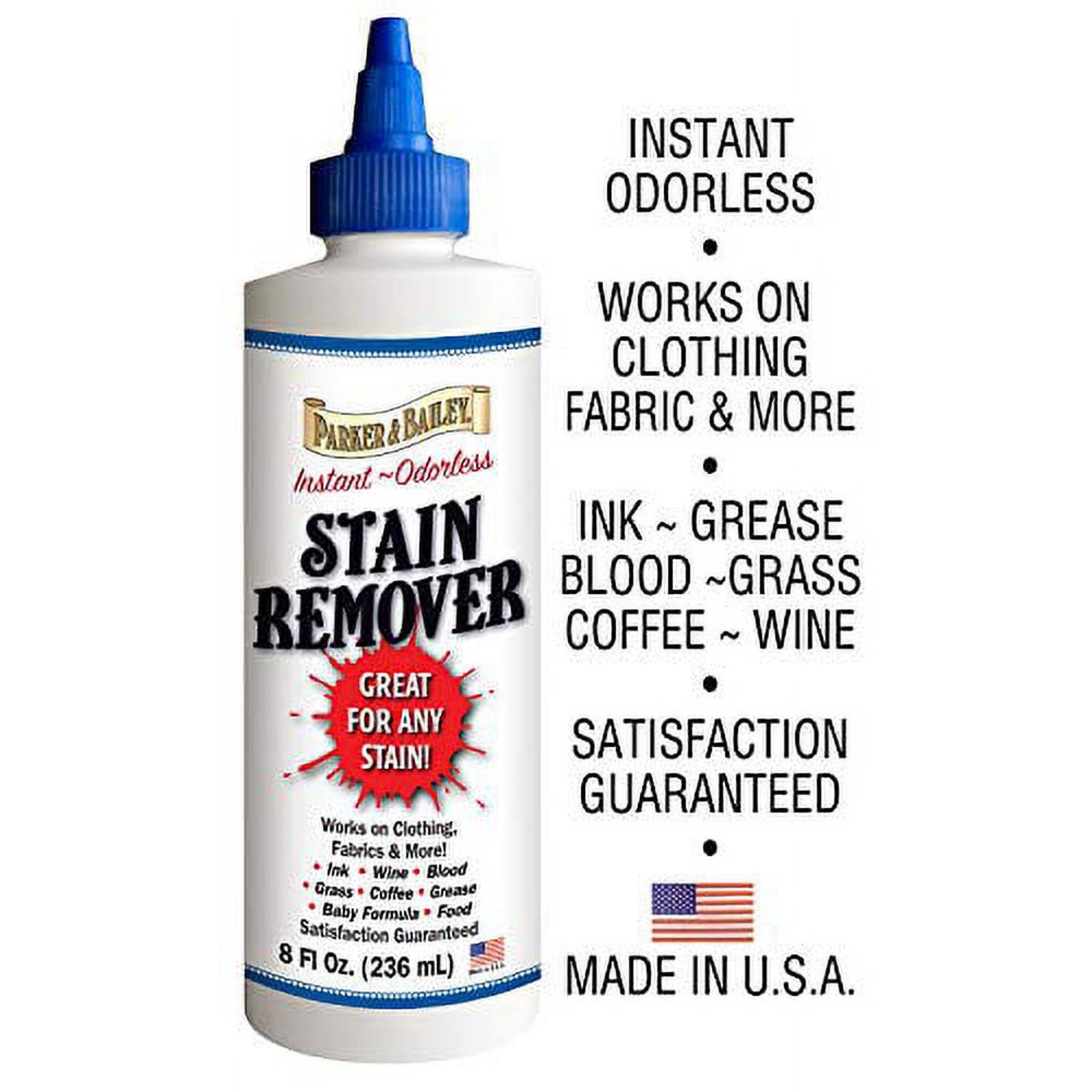 Parker & Bailey Liquid Stain Remover Laundry Booster, 8 OZ Bottle