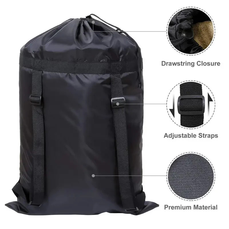 Extra Large Laundry Bag Backpack Heavy Duty Washing Clothes Drawstring 61×92 CM