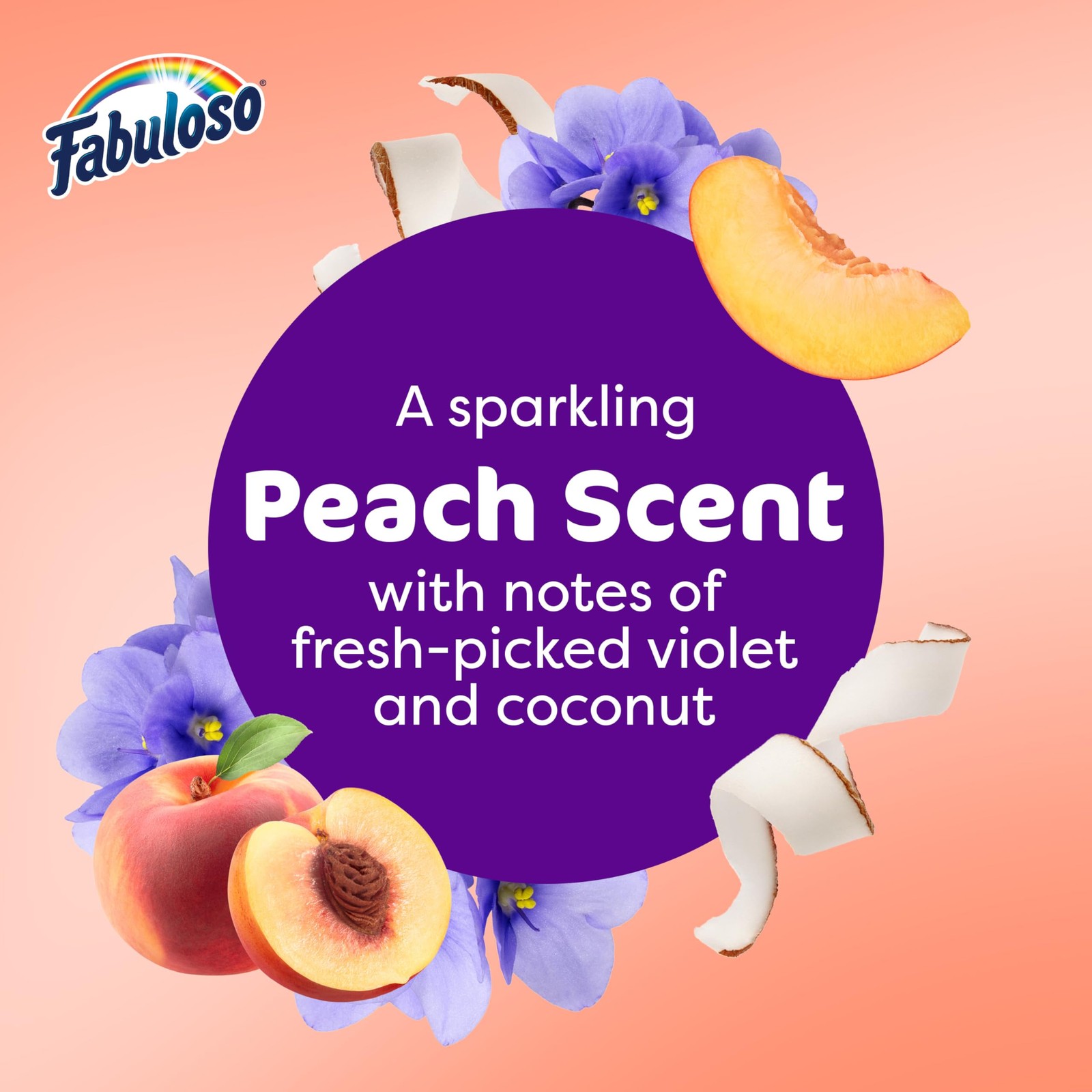 Fabuloso 2X Multi-Purpose No Rinse Floor Cleaner Liquid Peach Scent 56oz