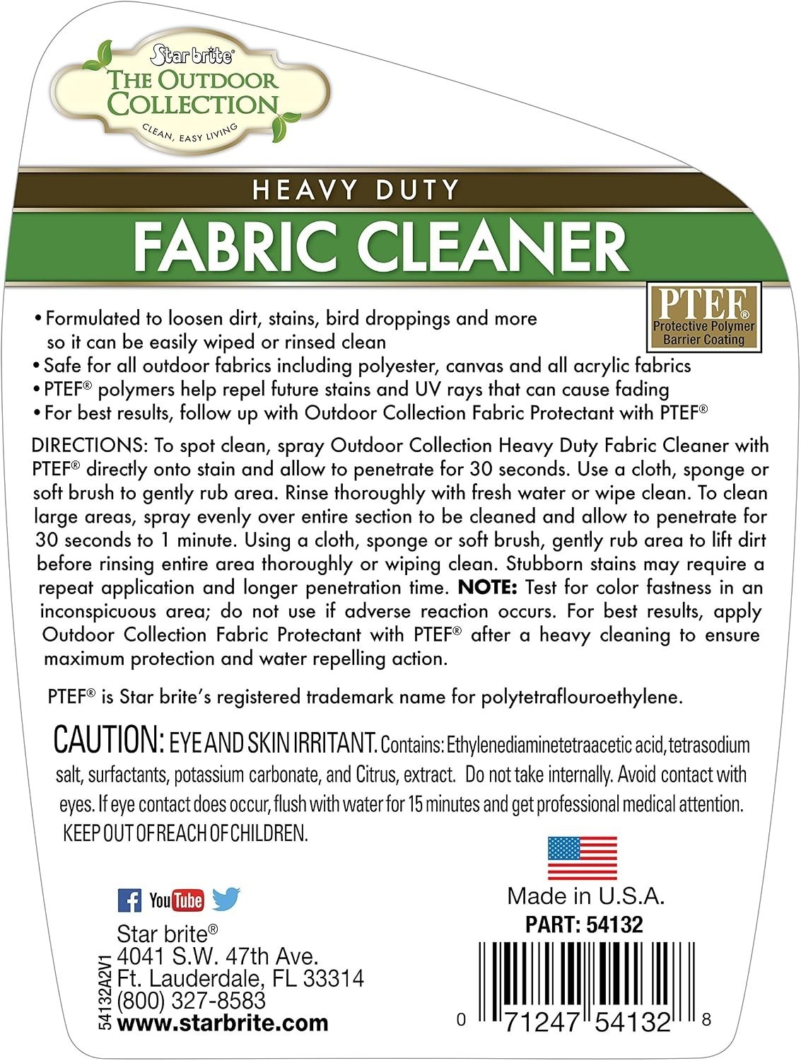 Fresh Scented Fabric Cleaner Spray – 32oz for Indoor/Outdoor Use & UV Protection
