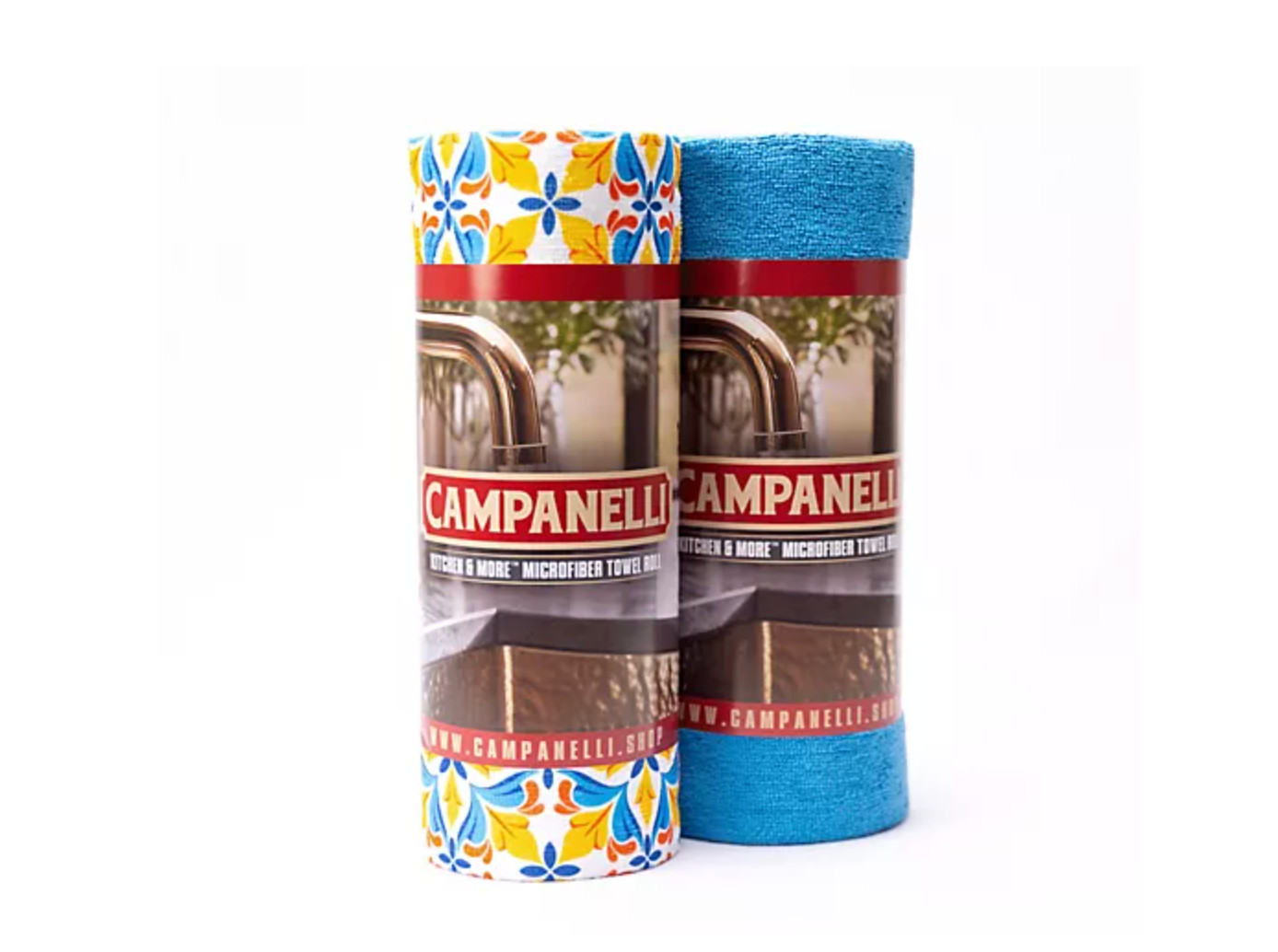 CAMPANELLI S/2 30 pc Printed & Solid Microfiber Towels on Roll