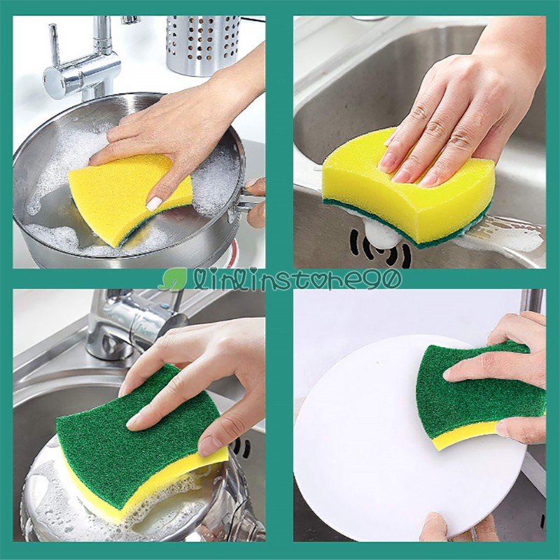 6~72Pack Scrub Scrubbing Sponges Kitchen Cleaning Non-Scratch Stove Dish Sponge