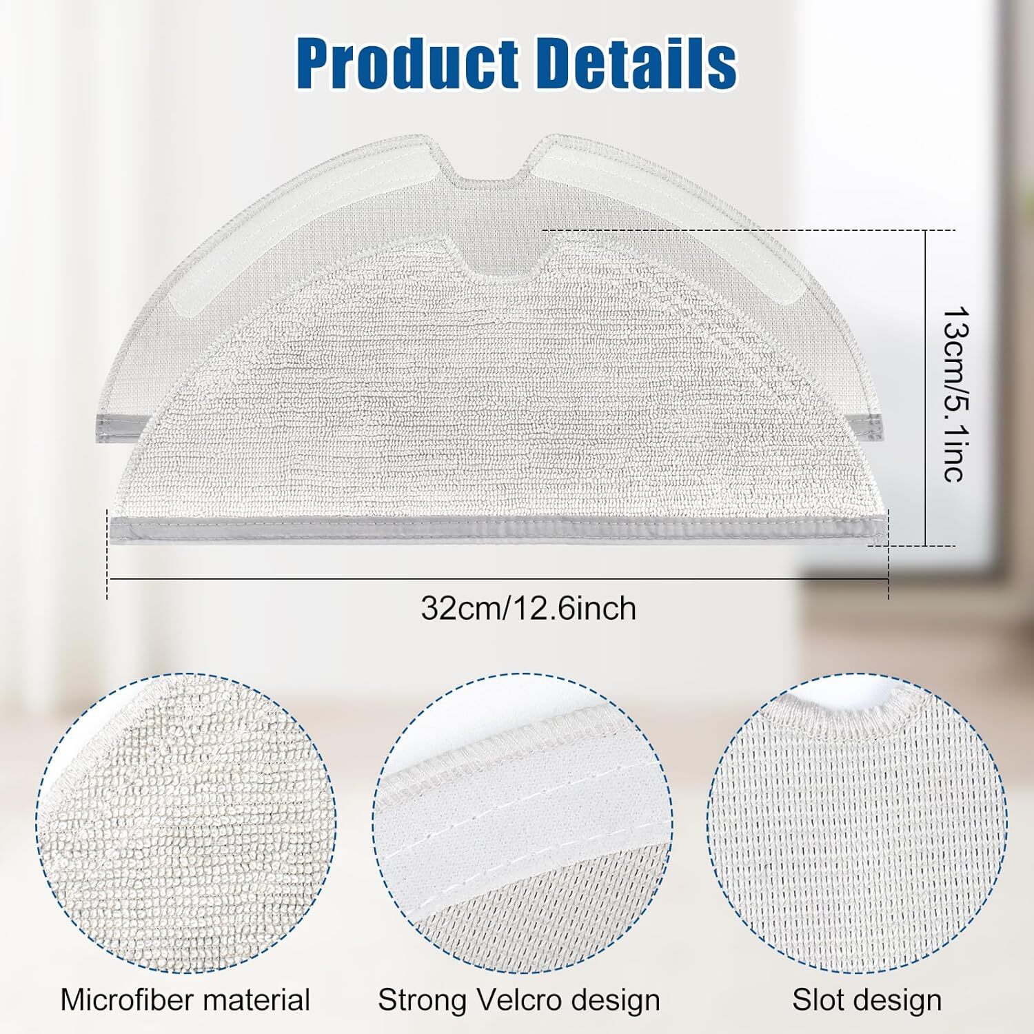5 Pack Mop Cloth for Xiaomi 1C/STYTJ01ZHM, For Dreame F9 D9 Vacuum Cleaner