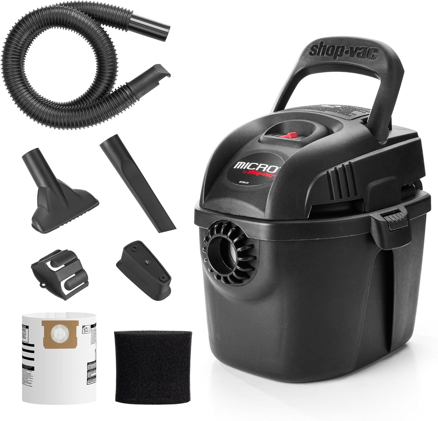 1 Gallon Micro Wet Dry Vacuum 1 Peak HP Portable Lightweight Hose Quick Pickup