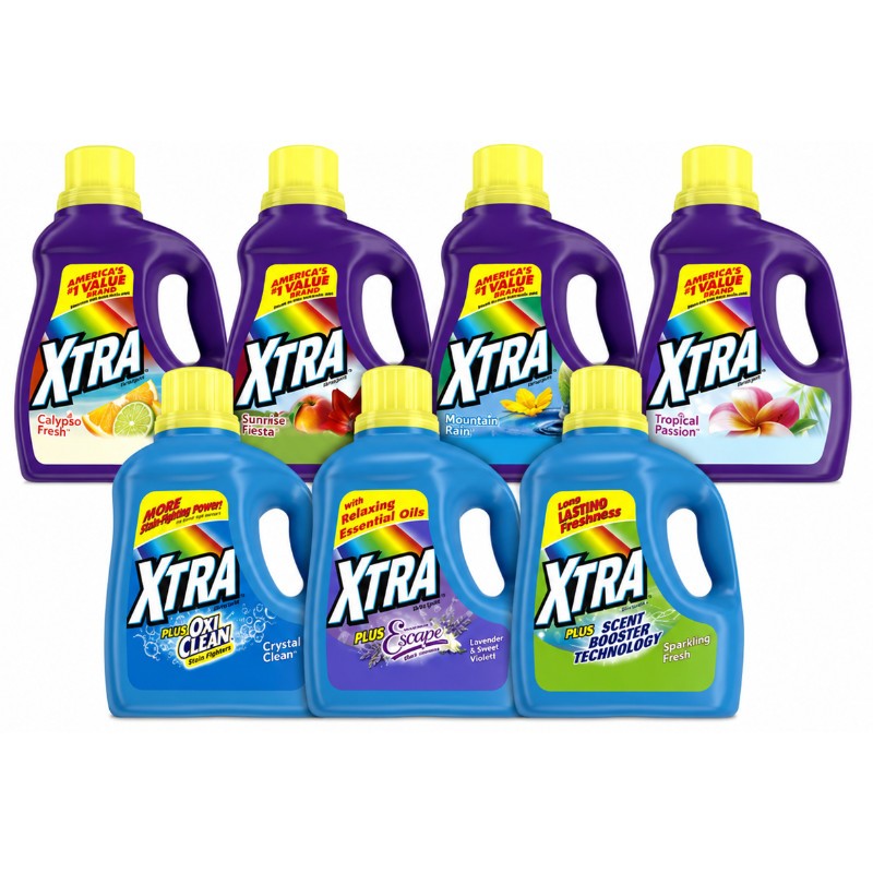 3x Xtra Laundry Detergent Tropical Passion Liquid Soap Cleaning Supply New 57.6o