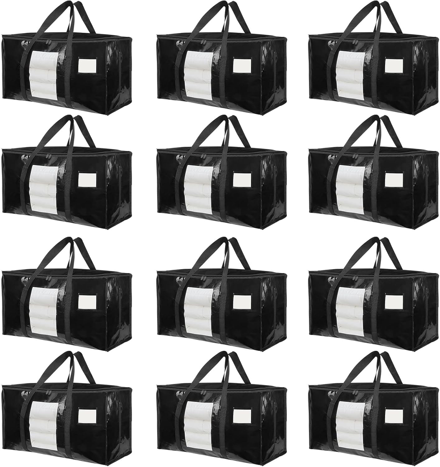 12 Pack Extra Large Moving Bags Heavy Duty 180GSM,130LBS 100L Totes