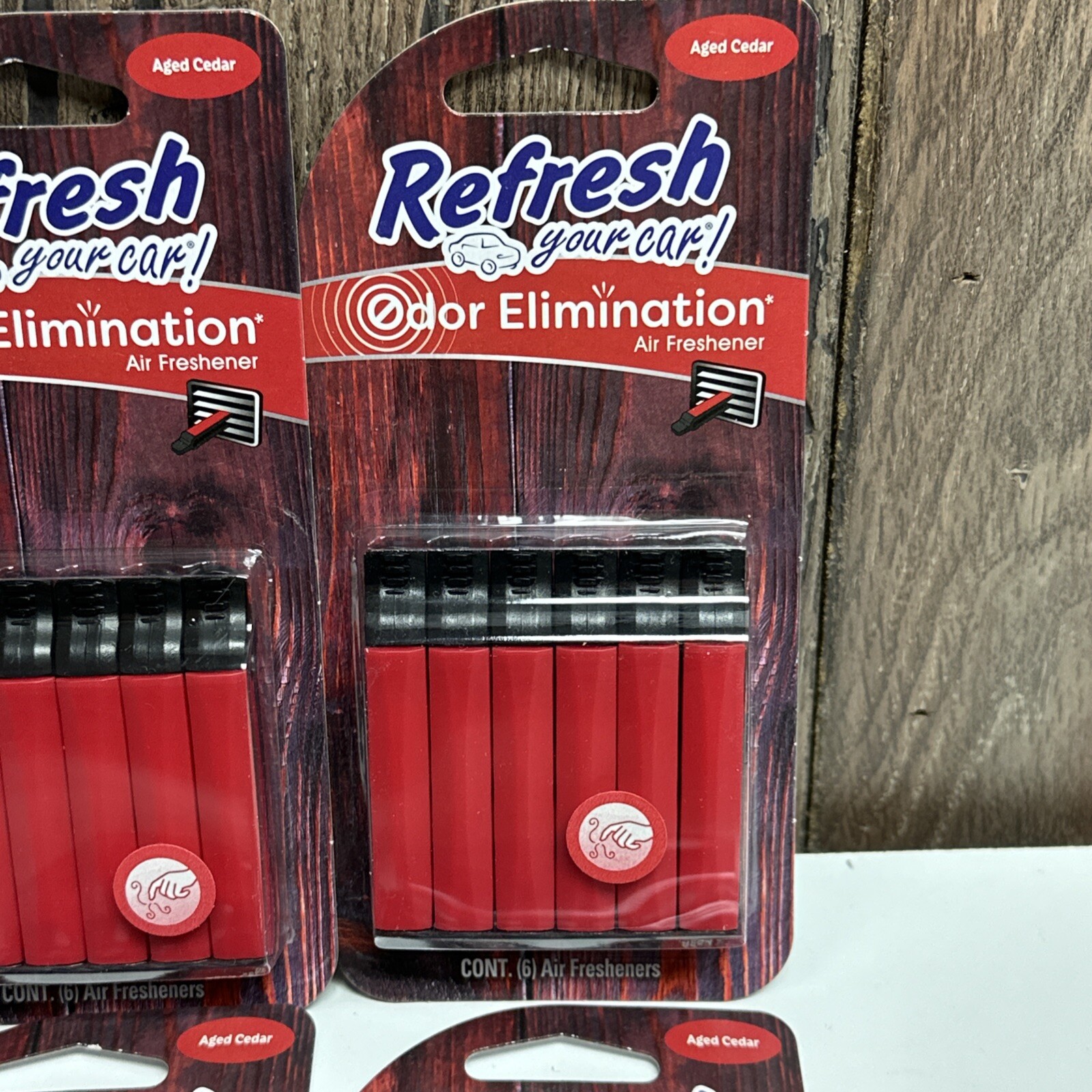 4 PACKS Refresh Your Car! AGED CEDAR-Car Air Freshener Vent Sticks 6-count