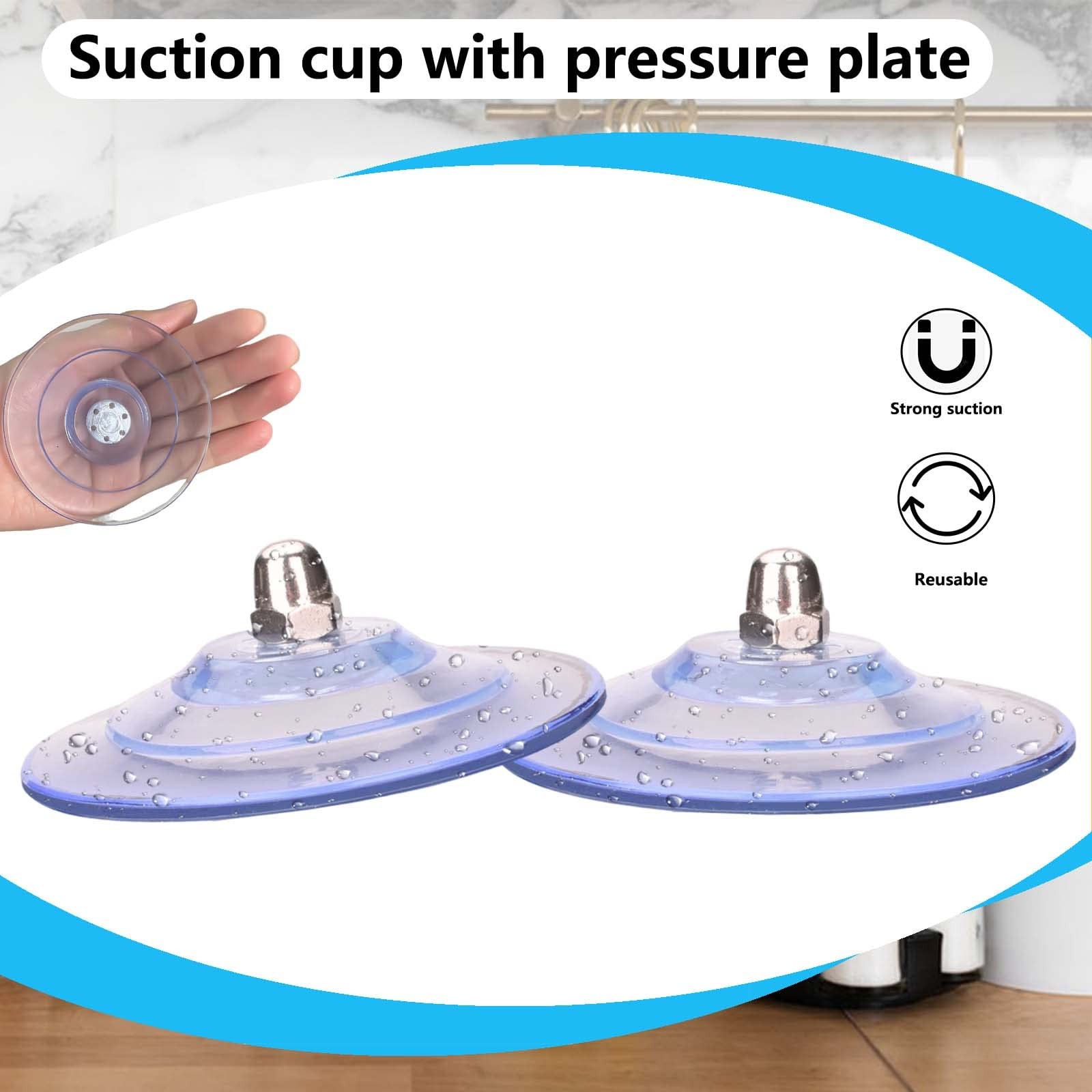 AccEncyc Large Suction Cup with Screws 85mm/ 3.4″ Plastic Classic, Light Blue