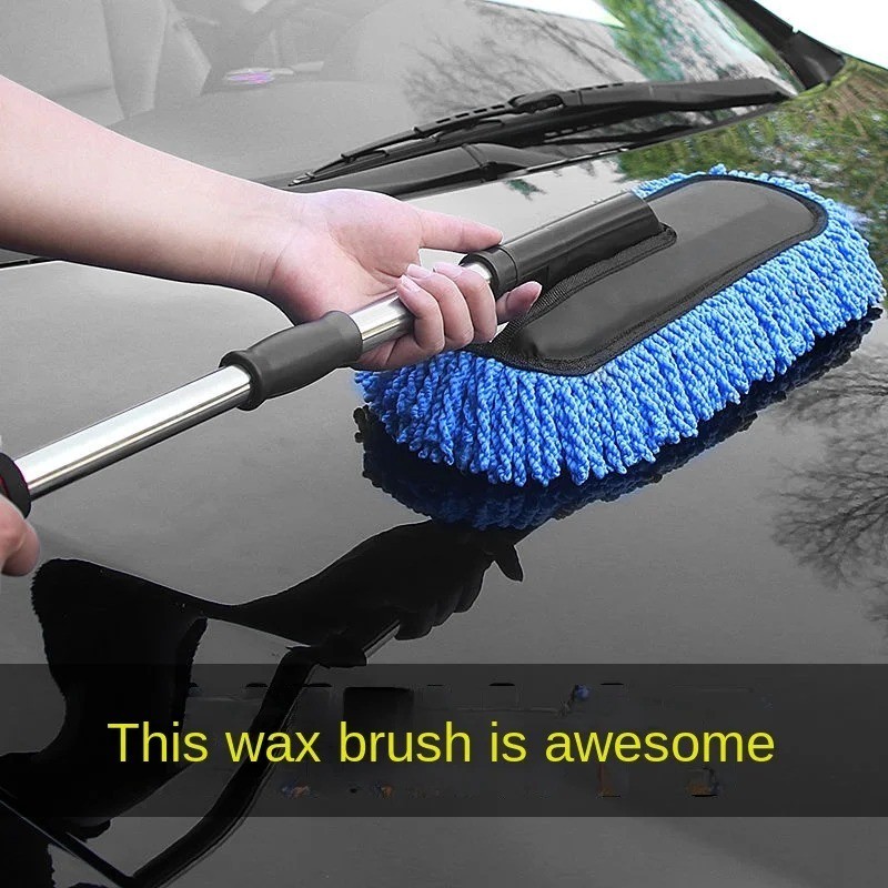 Car Cleaning Duster Microfiber Large Home Wax Treated Plastic Handle Brush