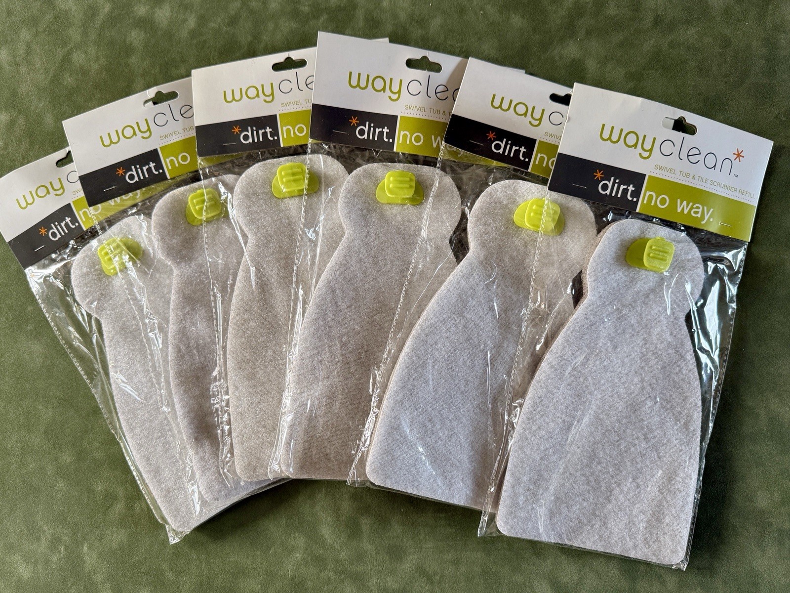 Lot of 6 Casabella Way Clean Swivel Tub & Tile Cleaner Scrubber Refill C Sealed