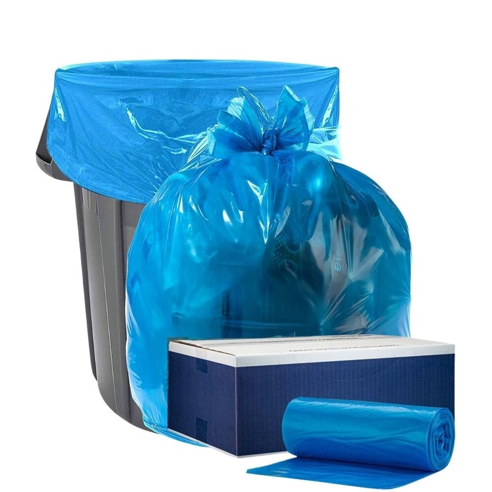 Plasticplace 20-30 Gallon Recycling Bags – Blue, Case of 200 Garbage Bags