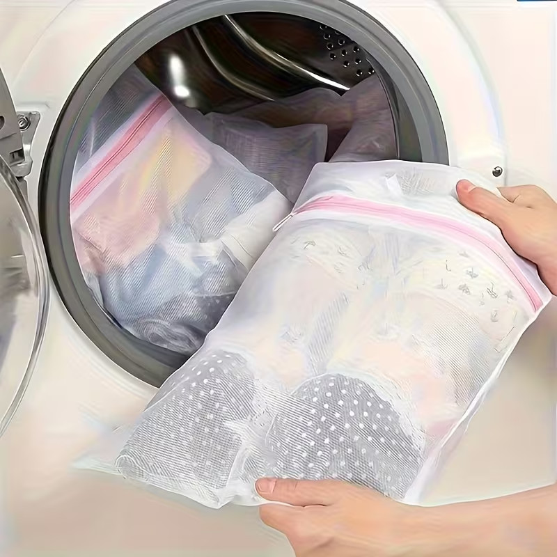 Mesh Laundry Bags Heavy-Duty/ Delicates with Non Rust Zipper- White Laundry Bag