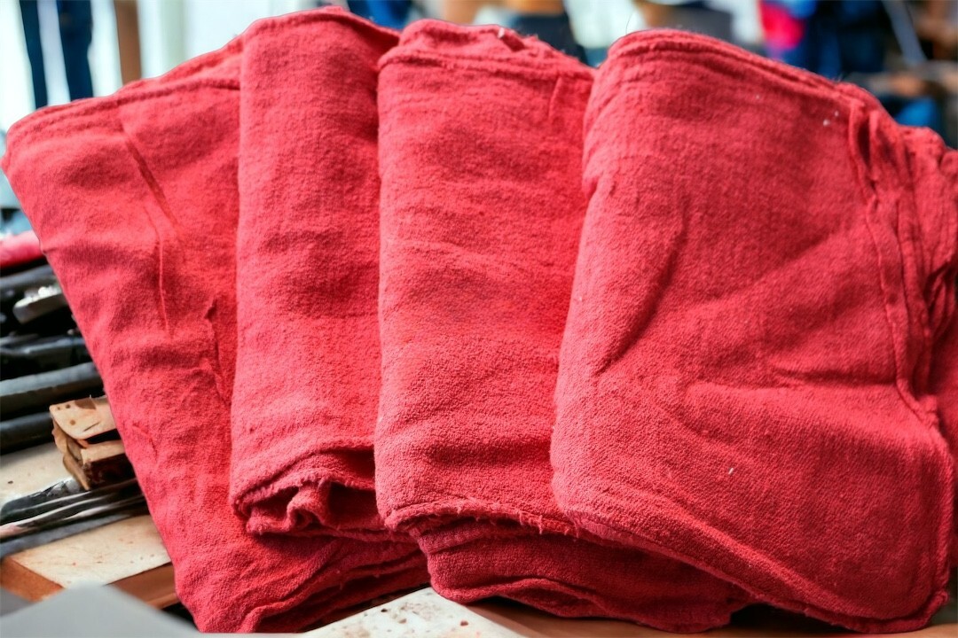 500 Pcs Red Shop Towels Jumbo 15×15 Cleaning Rags, A-Grade & Free Shipping