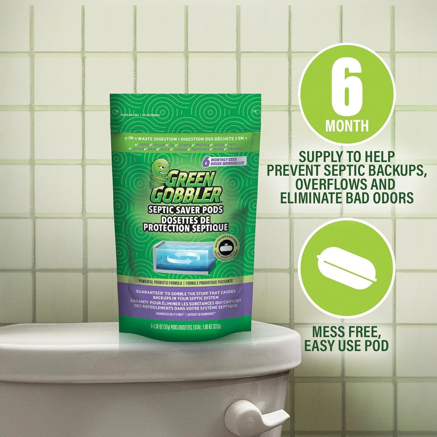 12- Septic Tank Treatment Packets – Biodegradable Pods for Odor-Free Tanks