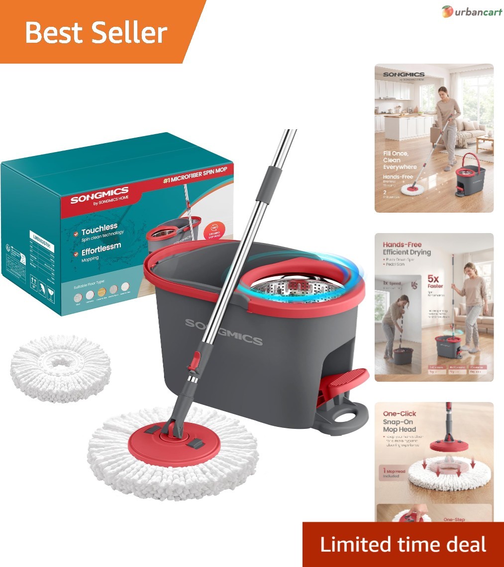 Hurricane Spin Mop Home Cleaning System by BulbHead, Floor Mop with Bucket