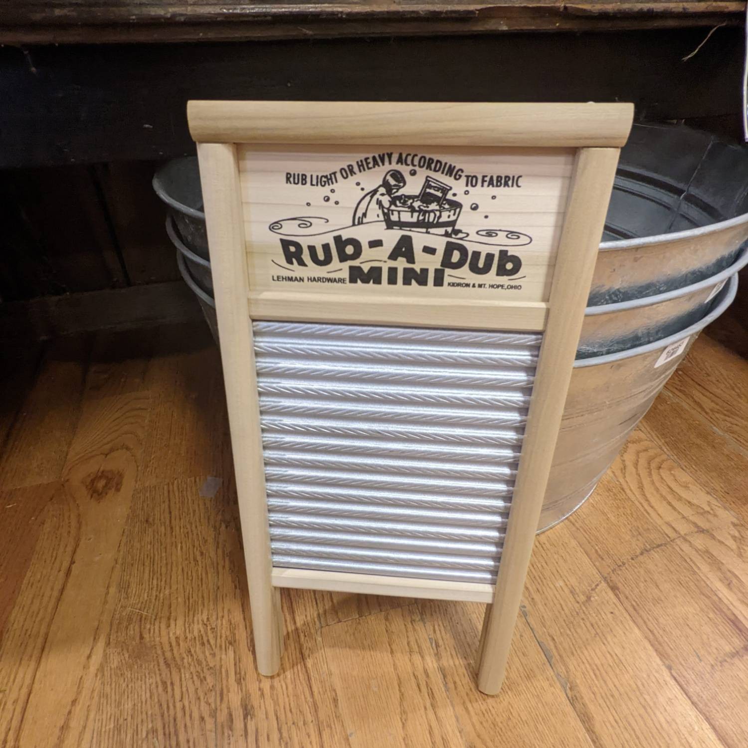 Lehman’s Small Tin Manual Washboard, Rub-A-Dub, Spiral Crimp,18 in x 8.5 in