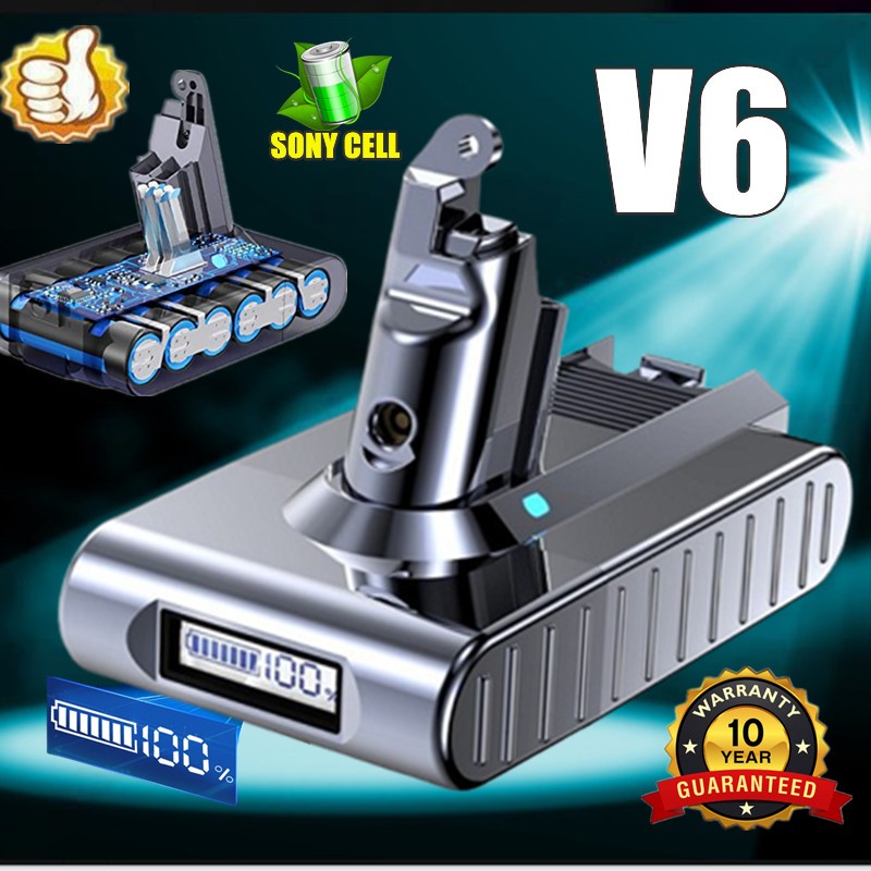 For Dyson V6 Battery DC58 Trigger Extra DC59 SV09 SV03 Battery with LED Display