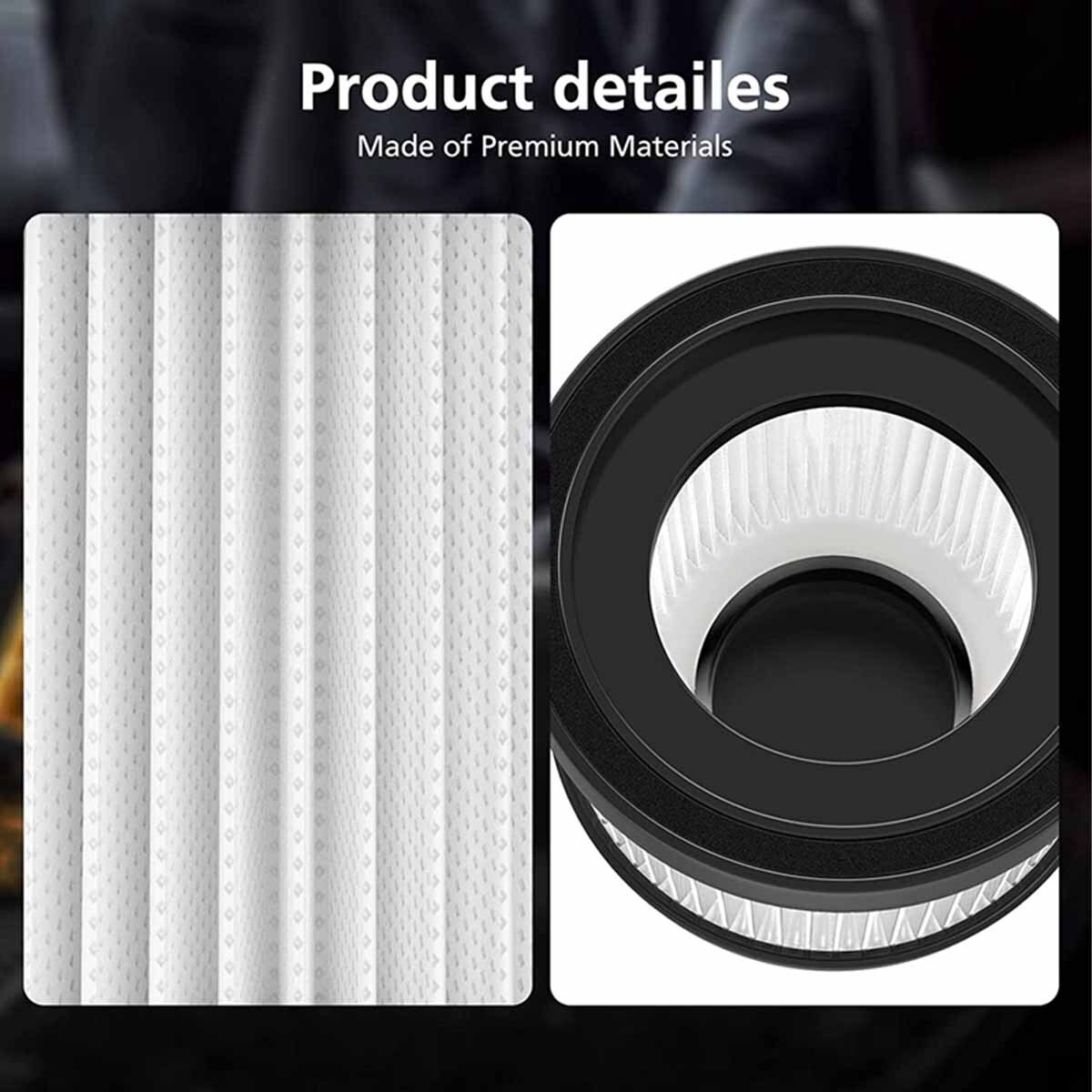 4 Packs DCV501HB DCV5011H Replacement HEPA Filter Compatible With DEWALT 20V