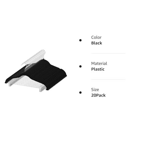 MANZOO Velvet Pants Skirt Hangers with Clips -Black Assorted Sizes , Colors