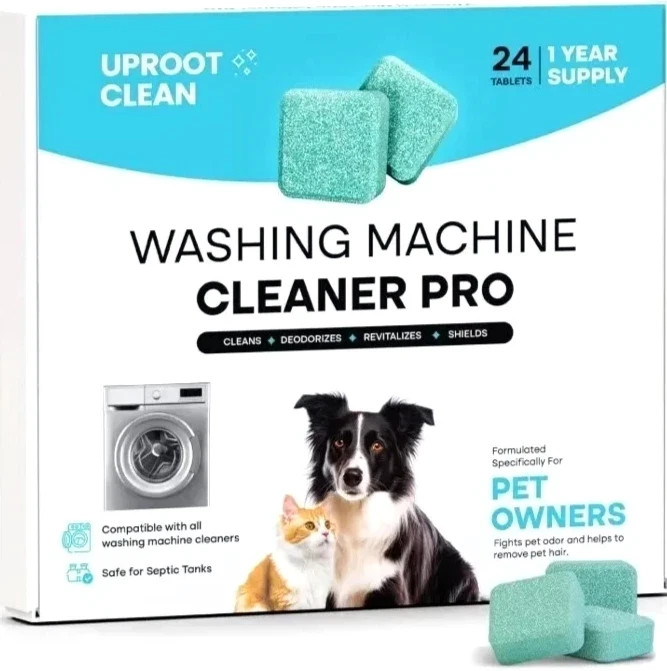 Uproot Clean Washing Machine Cleaner Tablets – 24 Pack for a 12 Month Supply. Fo