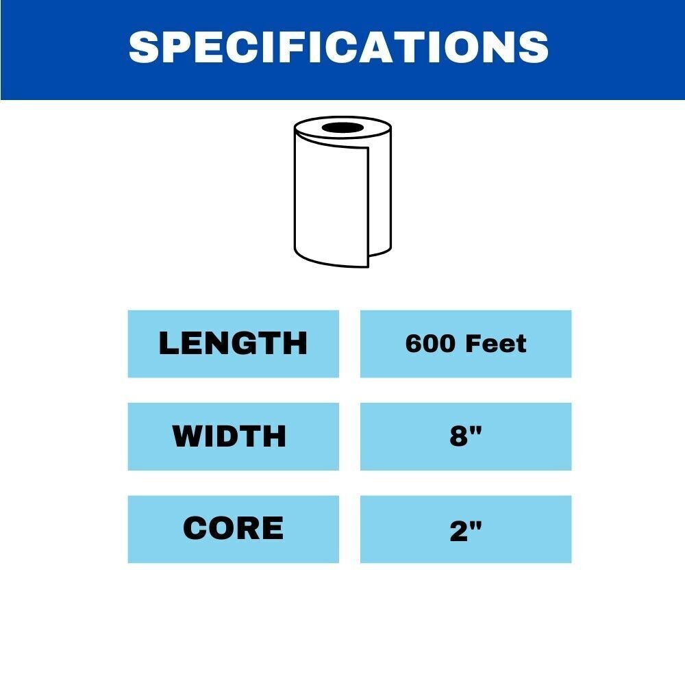 Kraft Hardwound Towel Roll 8″ x 600′ (2″ Core) 1 Ply 12 Rolls/Case – 1 Case