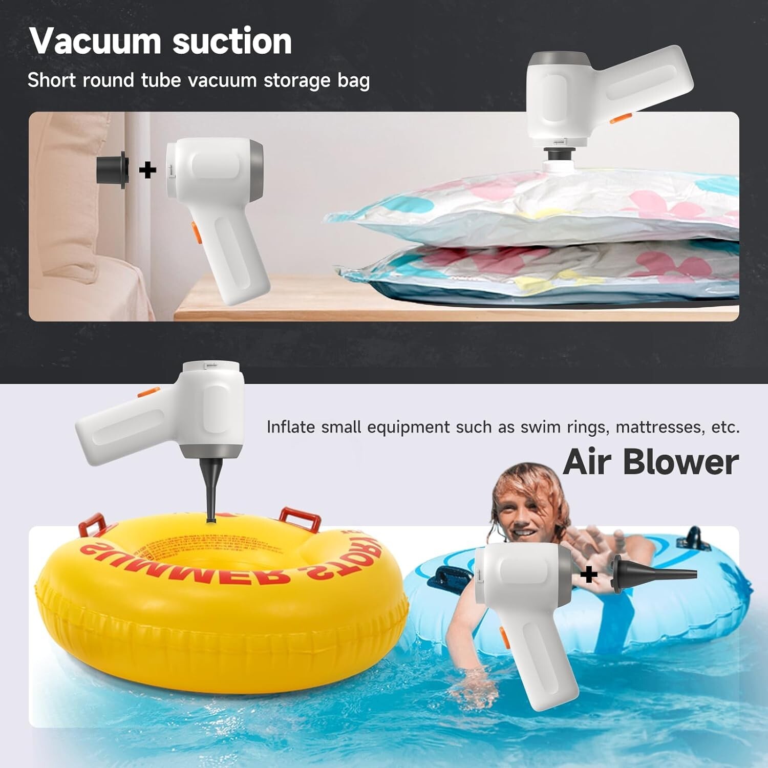 8000Pa Handheld Vacuum Dust Buster – 3-in-1 Blower & Pump for Car Cleaning