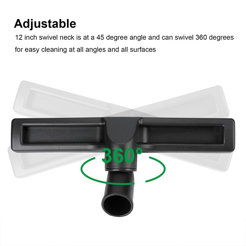Universal 12″ Vacuum Cleaner Attachment 360 Floor Brush Tool 1.25″ 1-1/4″ 32mm