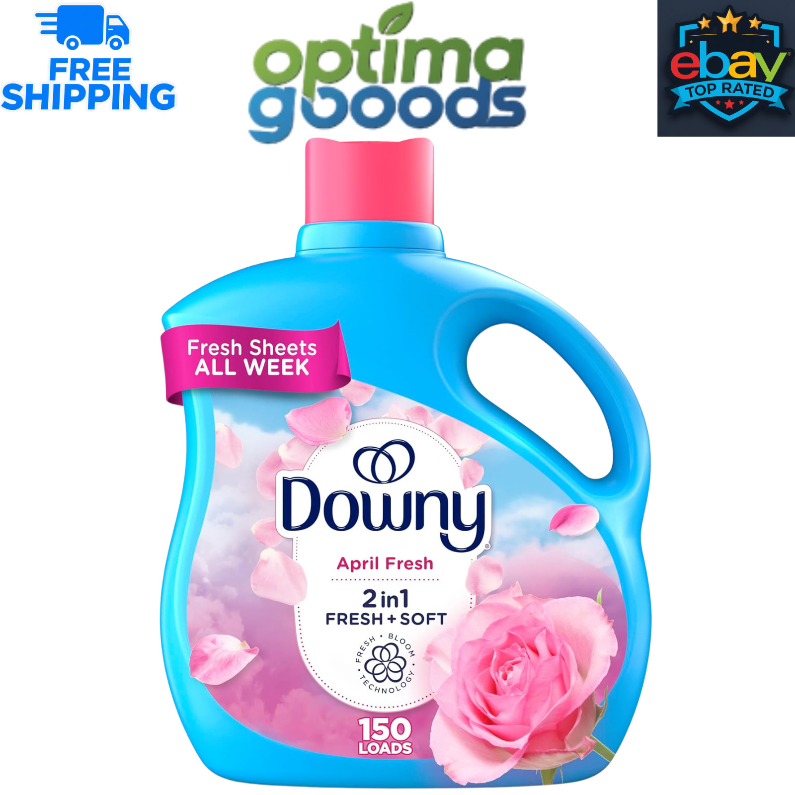 Downy Liquid Fabric Softener 111 fl oz 150 Loads April Fresh HE Conditioner