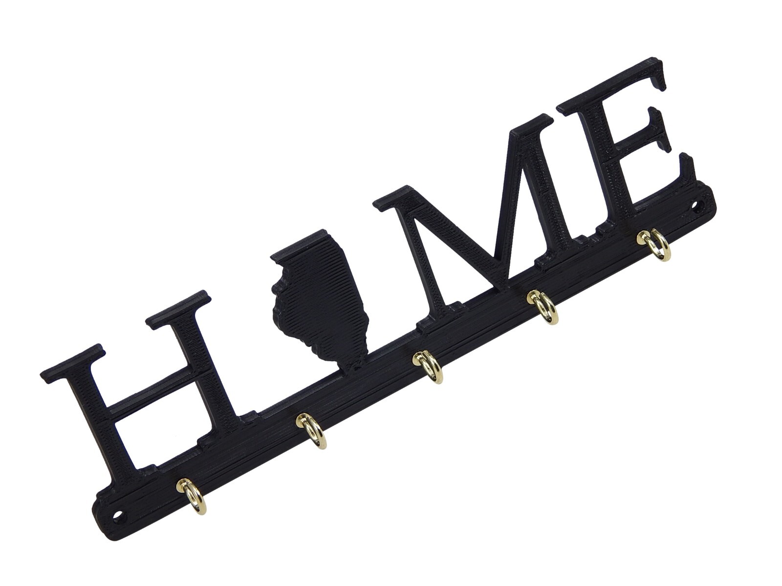 Illinois Home State Shape Key Holder Hanger Rack Housewarming Gift Wall Decor
