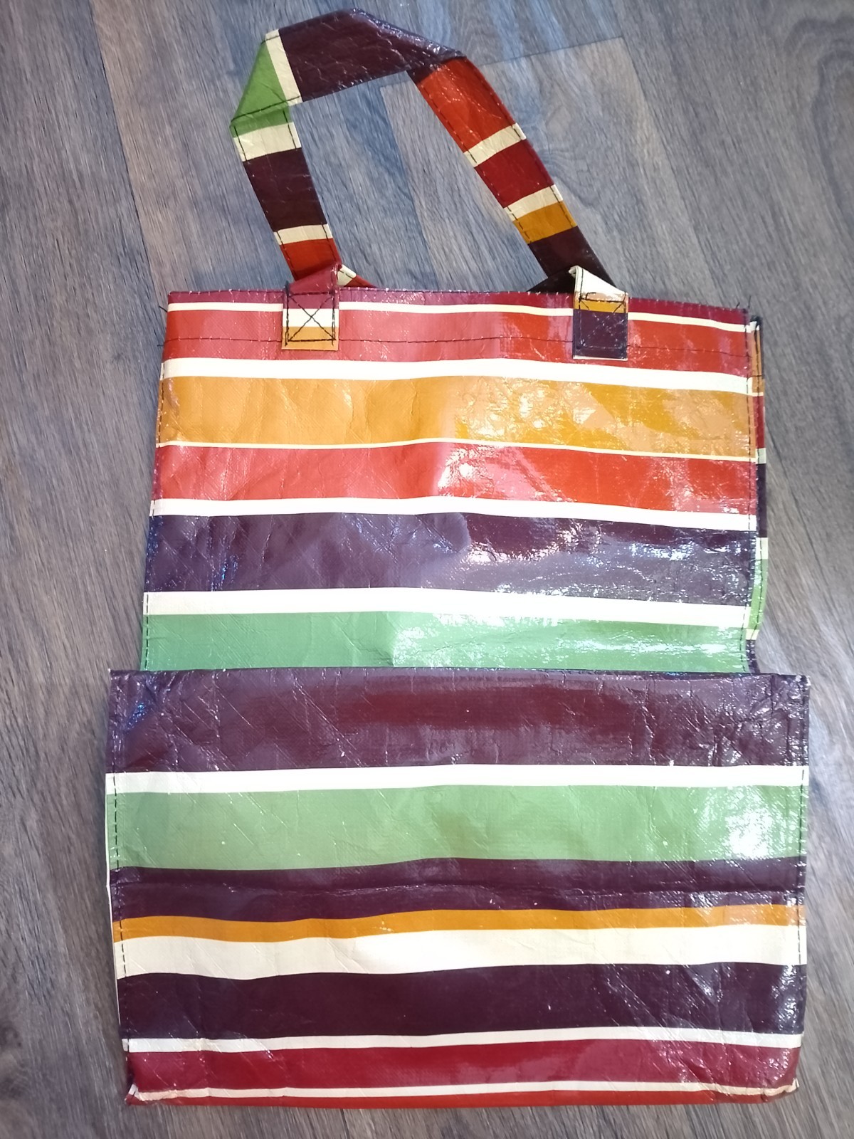 Multicolored striped grocery bag without tag used 13×8.5×15 in
