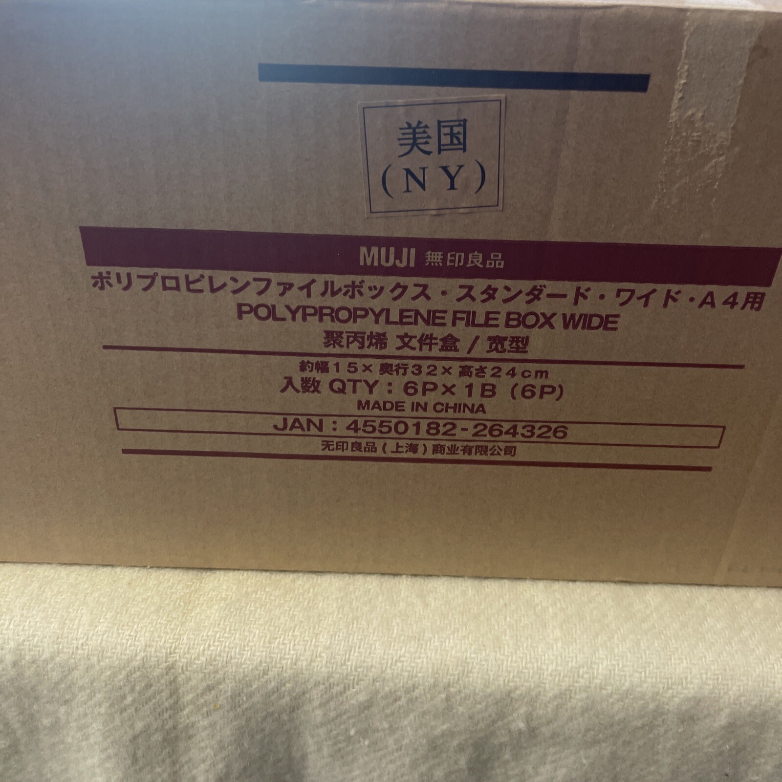 Muji Polypropylene Filebox/Wide Standard Type W15xD32xH24cm Set of 6 Clear
