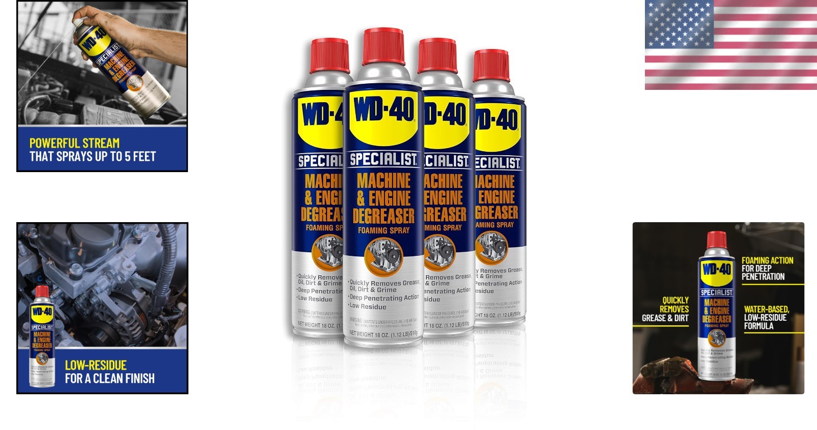 18 Oz Foaming Engine Degreaser Spray [4-Pack] – Ultimate Oil & Grease Remover