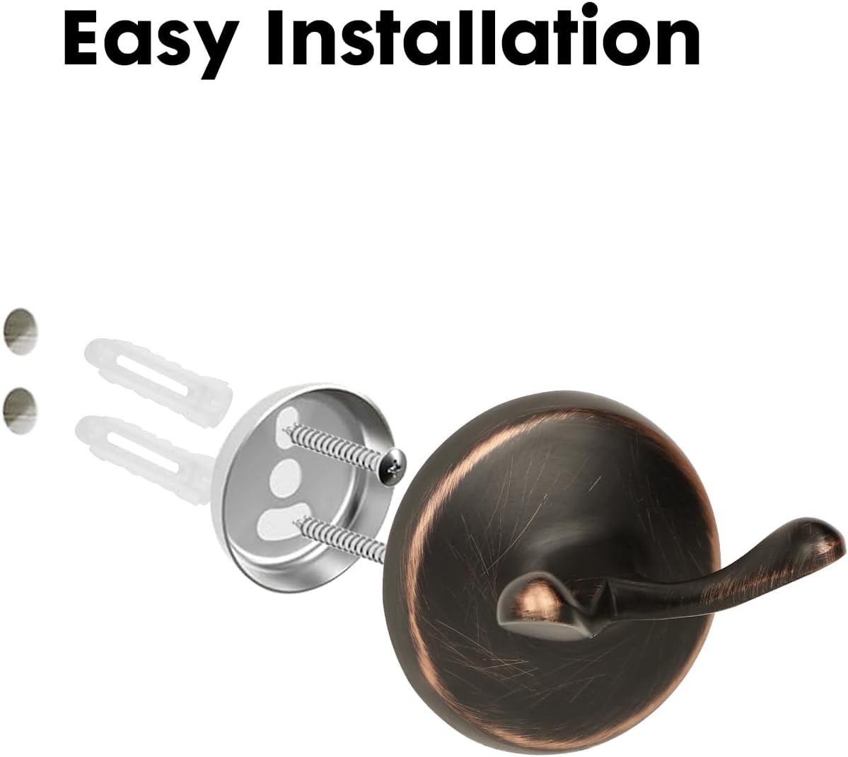 2 Pack Oil Rubbed Bronze Double Towel Robe Hook Wall Mount Bathroom