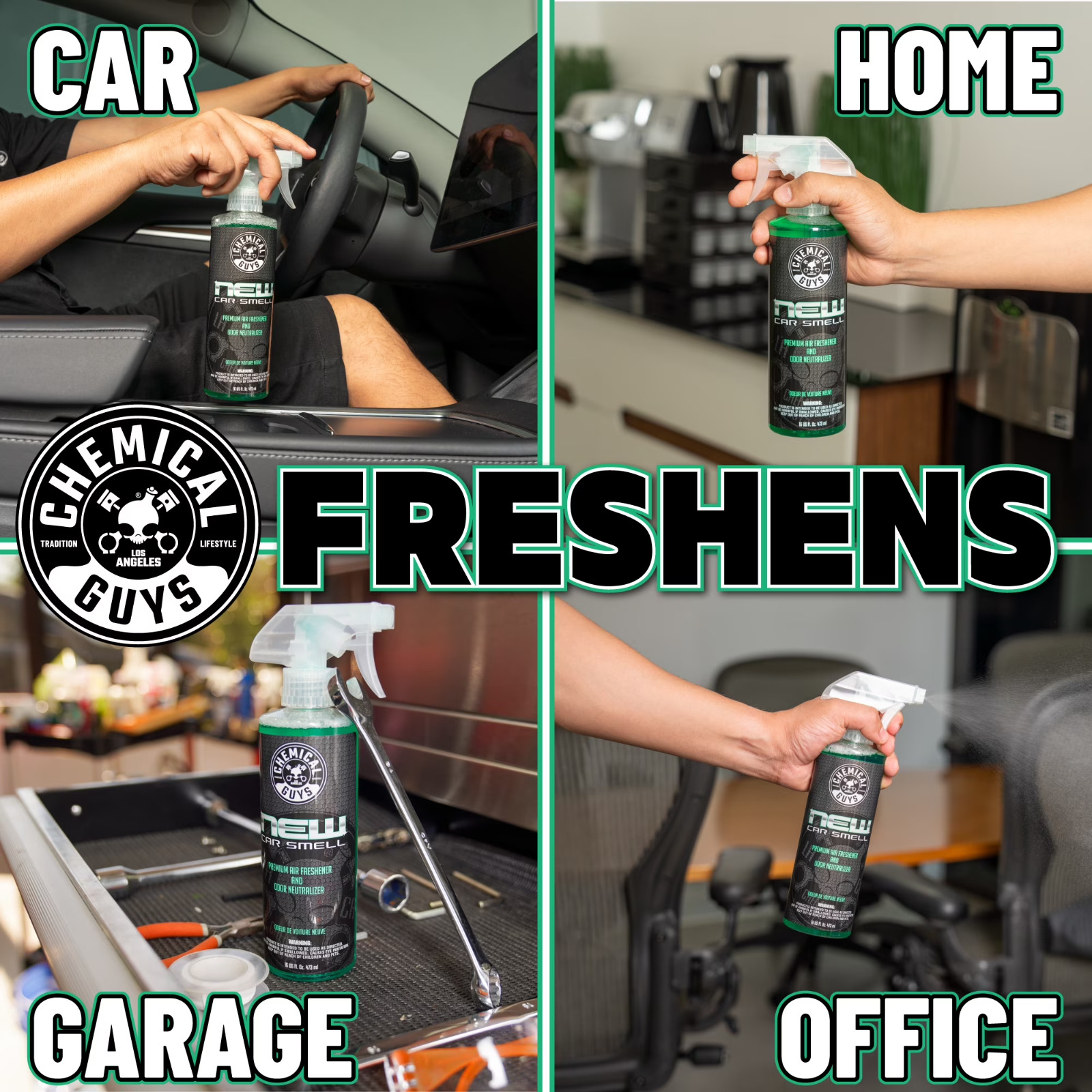 Chemical Guys New Car Smell Scent Air Freshener & Odour Eliminator 16oz (2 Pack)