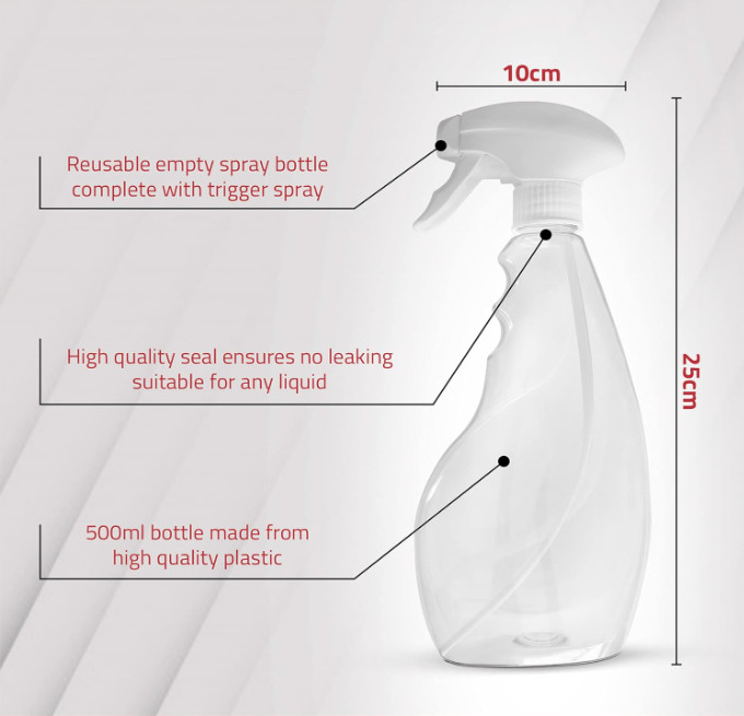 SPRAYZ Large 17oz Spray Bottles For Cleaning Solutions and Gardening, Plant, Wat