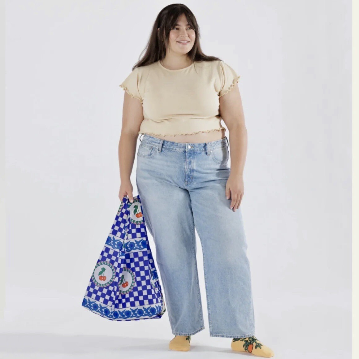 NEW! Baggu STANDARD BAG in “Cherry Tile” — Washable Recyc. Nylon SOLD OUT + RARE