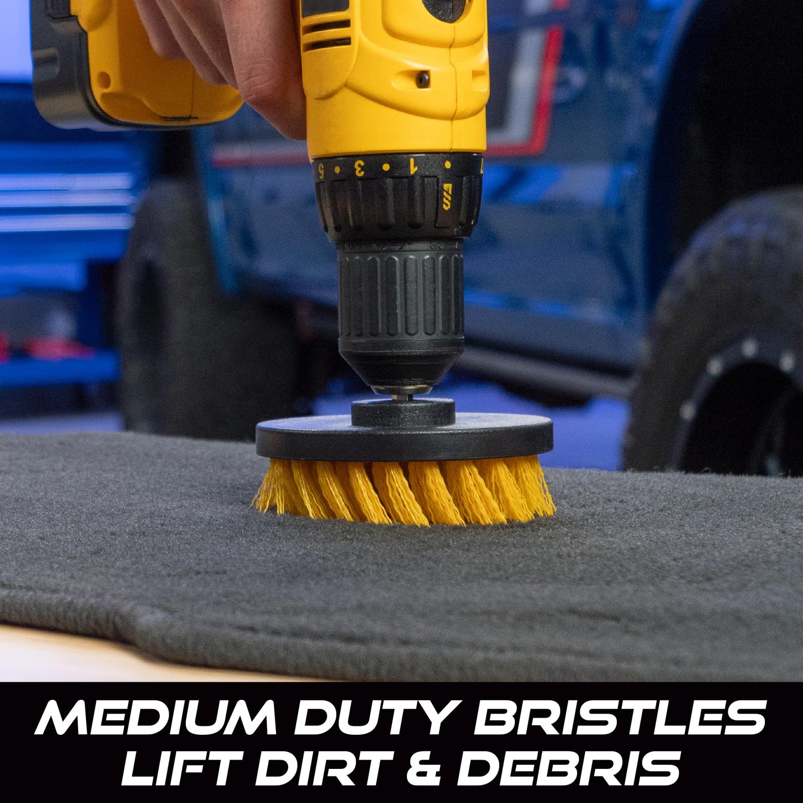 Drill Powered Carpet Cleaning Brush Auto Interior Scrub Brush 2 Pack