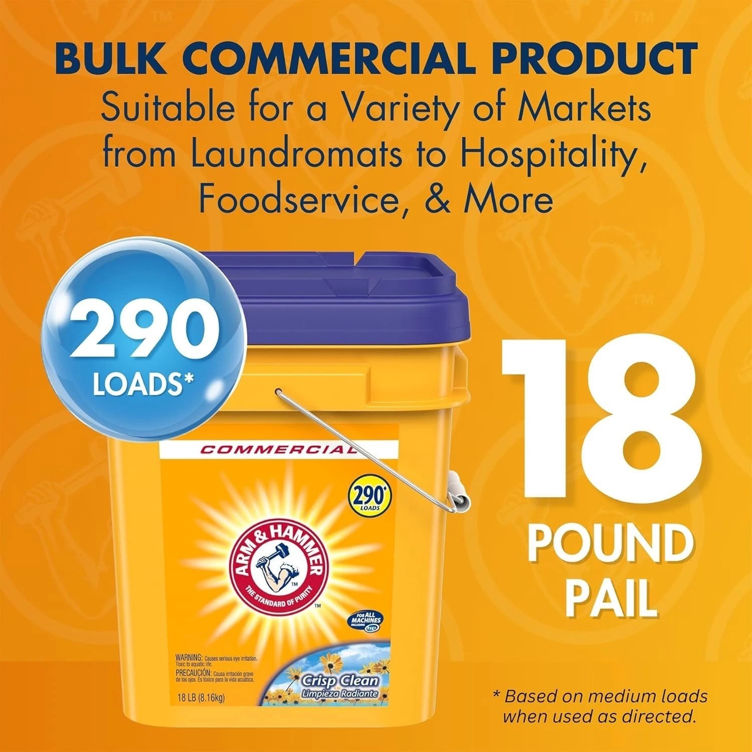 Professional Biodegradable Powder Laundry Detergent – 18lb Pail for 290 Loads