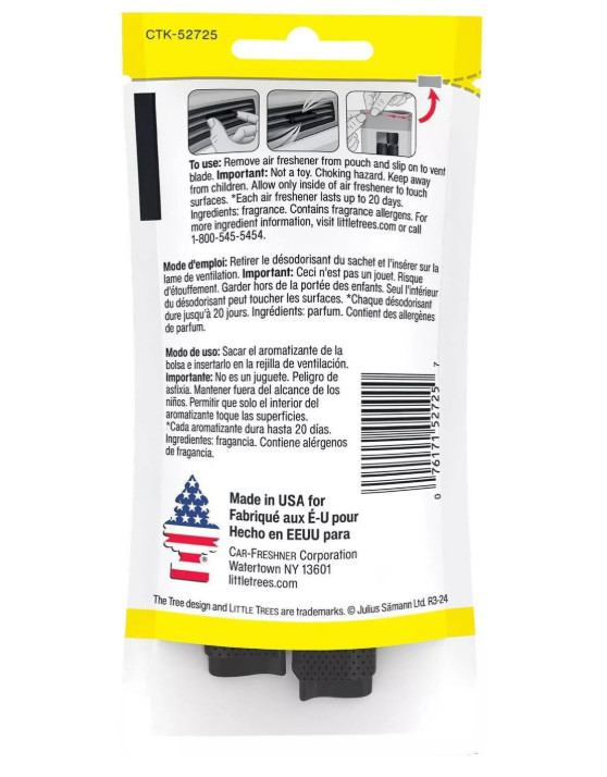Little Trees Vent Wrap Air Freshener, Caribbean Colada, 4 Packs of 4