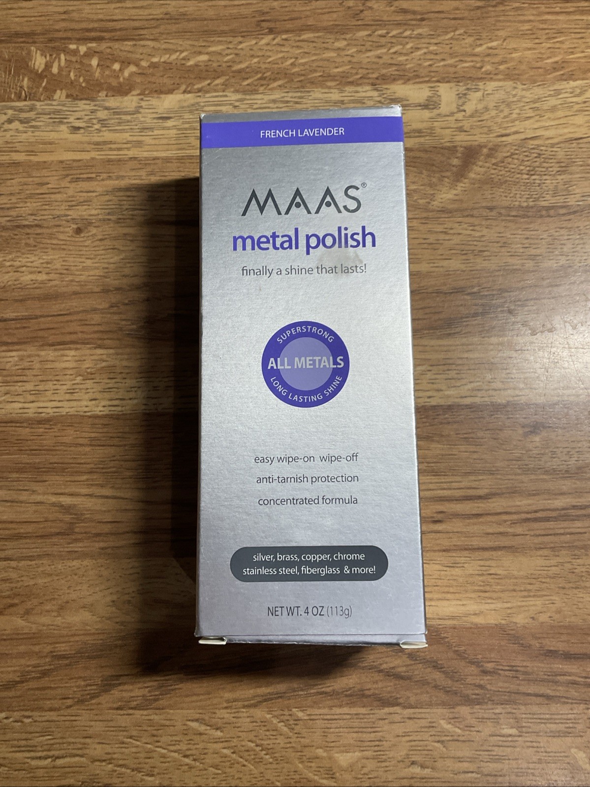 MAAS Metal Polish 4 oz French Lavender All Metals USA Used