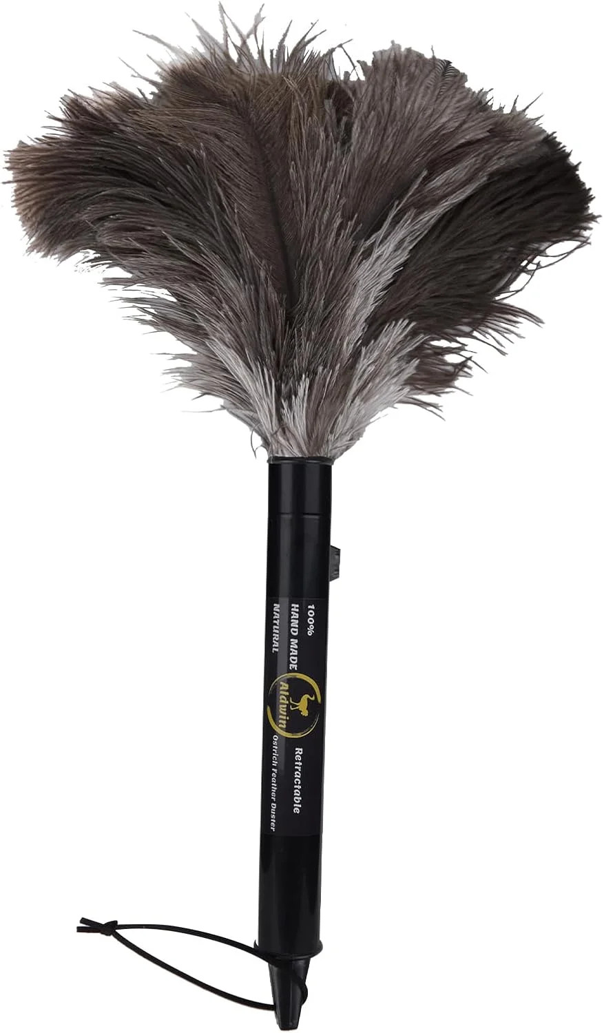 Aldwin Ostrich Feather Duster Retractable 1 Pack,16 inch Genuine Fluffy Natural