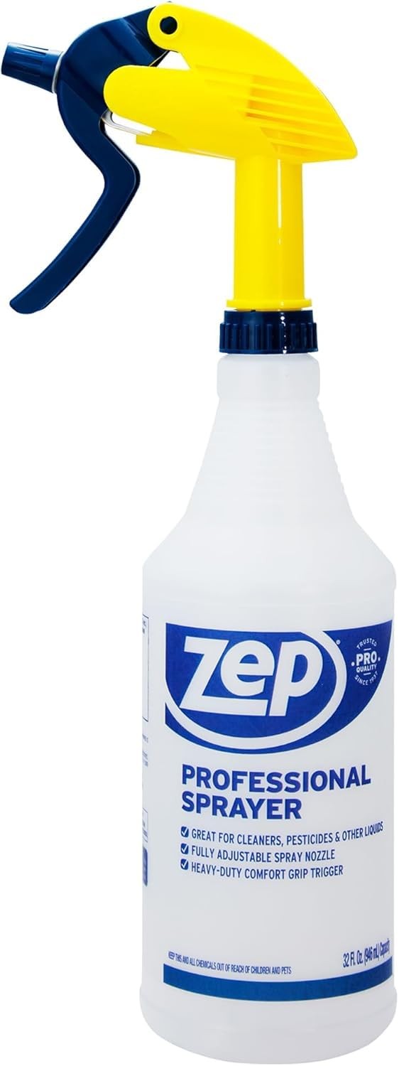 Zep Professional 32oz Spray Bottles 3 Pack Heavy Duty Commercial Cleaning Mist
