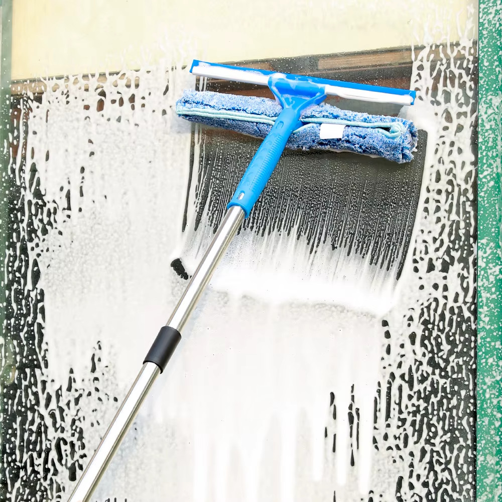 14 In 2-in Window Cleaner Squeegee & Scrubber Combi