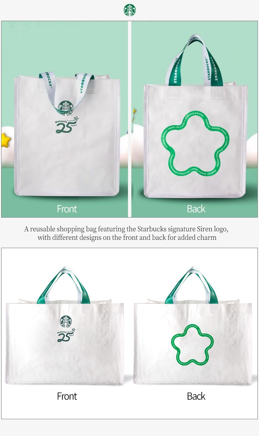 Starbucks Malaysia Limited Edition 25th Anniversary Reusable Shopping Bag Set