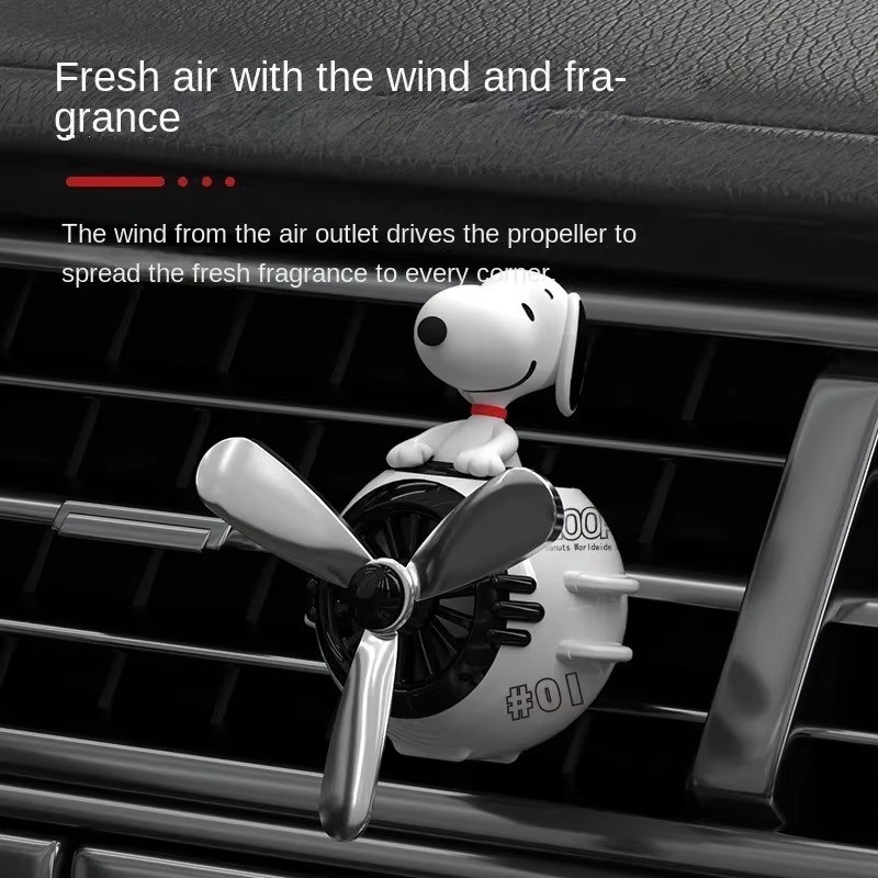🚗 Snoopy Car Air Freshener – Cartoon Vent Mounted Purifier Gift – Rotating Fan
