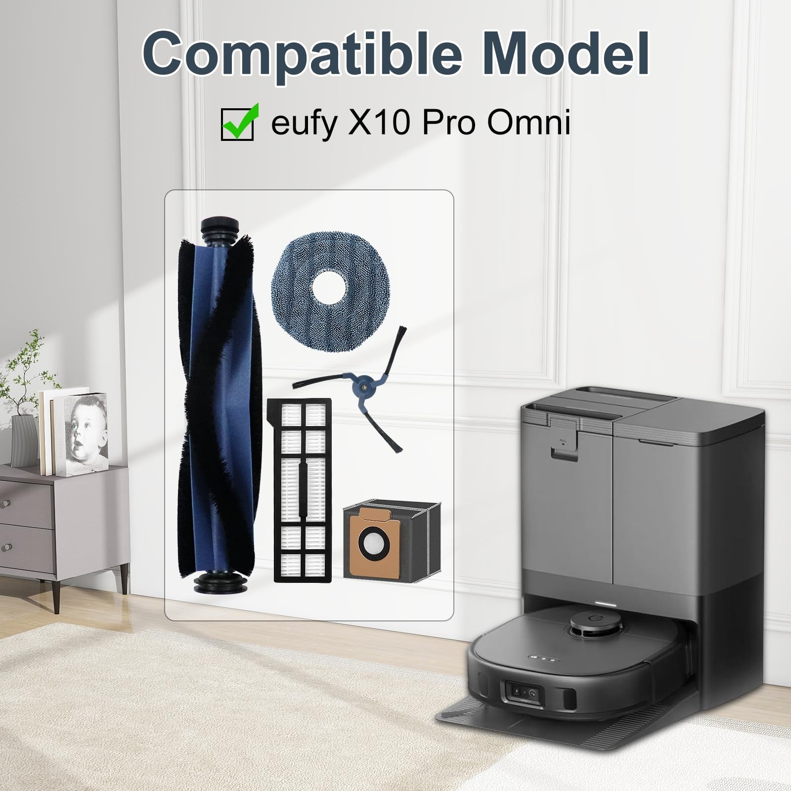 22 Pack Accessories for Eufy X10 Pro Omni Robot Vacuum Cleaner Replacement Pa…
